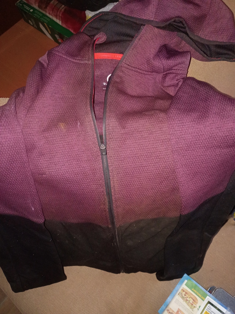 Champion Two-Tone Purple and Black Lightweight Hoodie Jacket! Good Condition